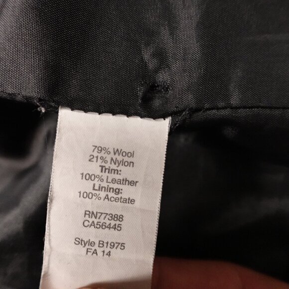 Madewell Wool & Leather Moto Coat Women’s 8 Black Modern Minimalist - Picture 13 of 14